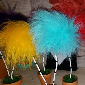 1 double Truffula tree in painted pot with personalization.